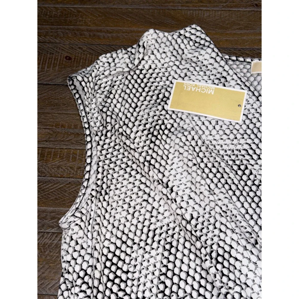 Michael Kors Faux Wrap Dress Women XL Concrete Snakeskin NWT MS68G594XJ